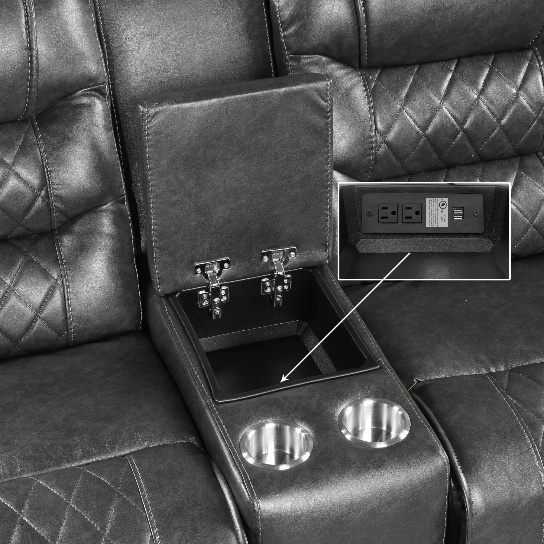 Best American Furniture Galleries Putnam Double Glider Reclining Loveseat