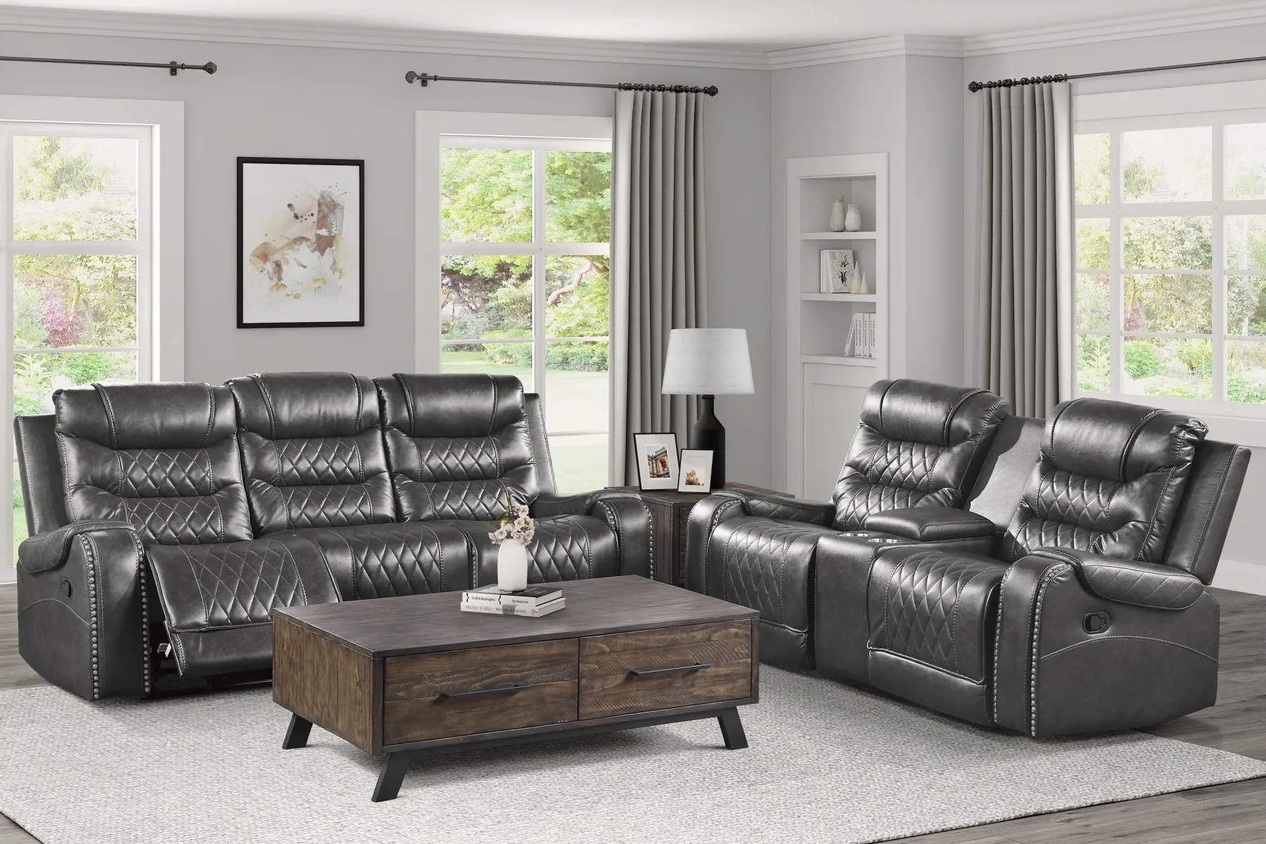Best American Furniture Galleries Putnam Double Glider Reclining Loveseat