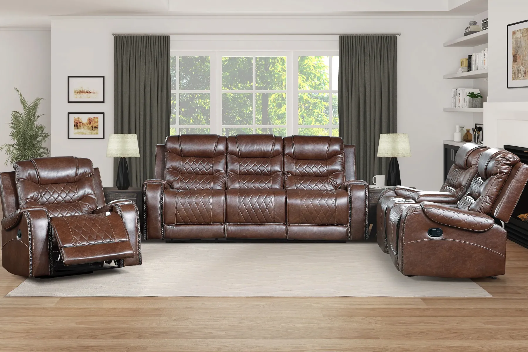 Fashion American Furniture Galleries Putnam Double Glider Reclining Loveseat