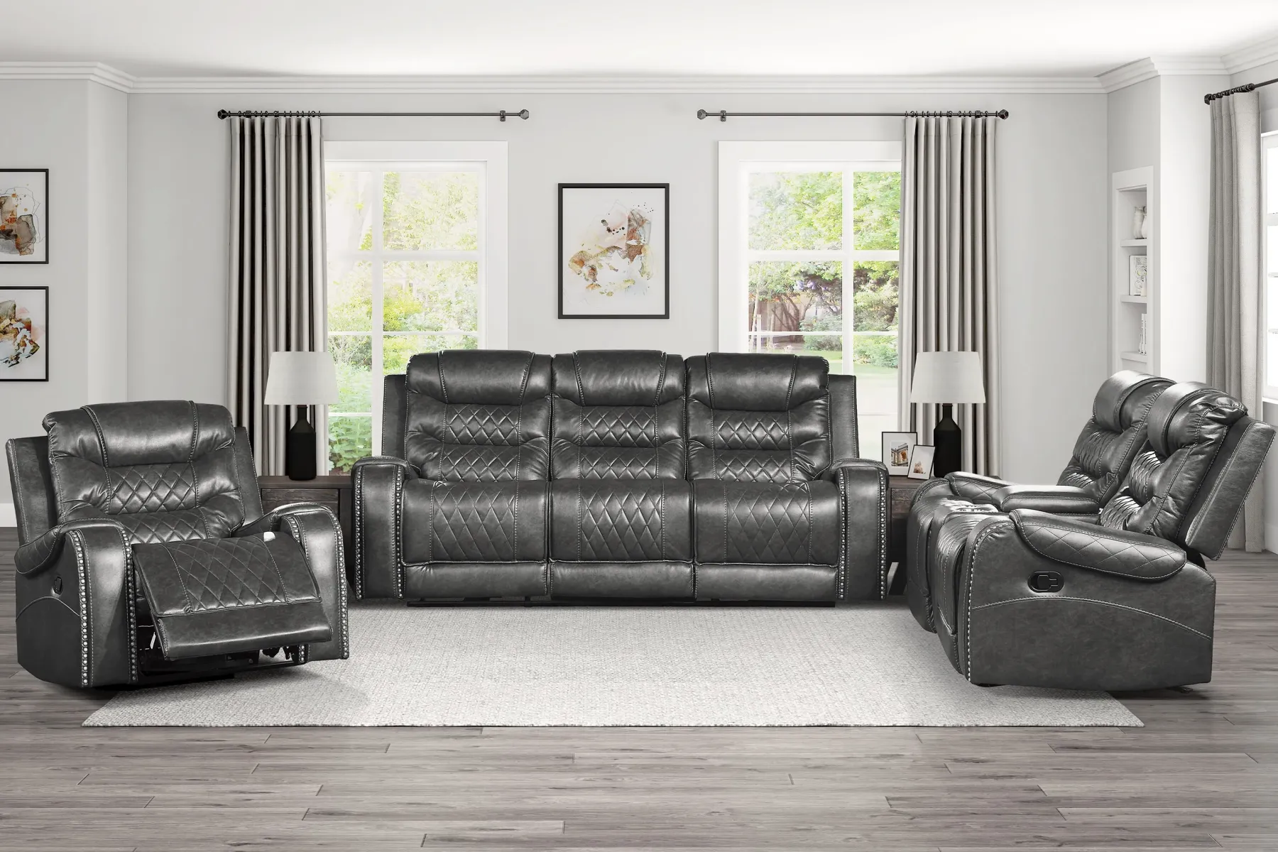 Best American Furniture Galleries Putnam Double Glider Reclining Loveseat