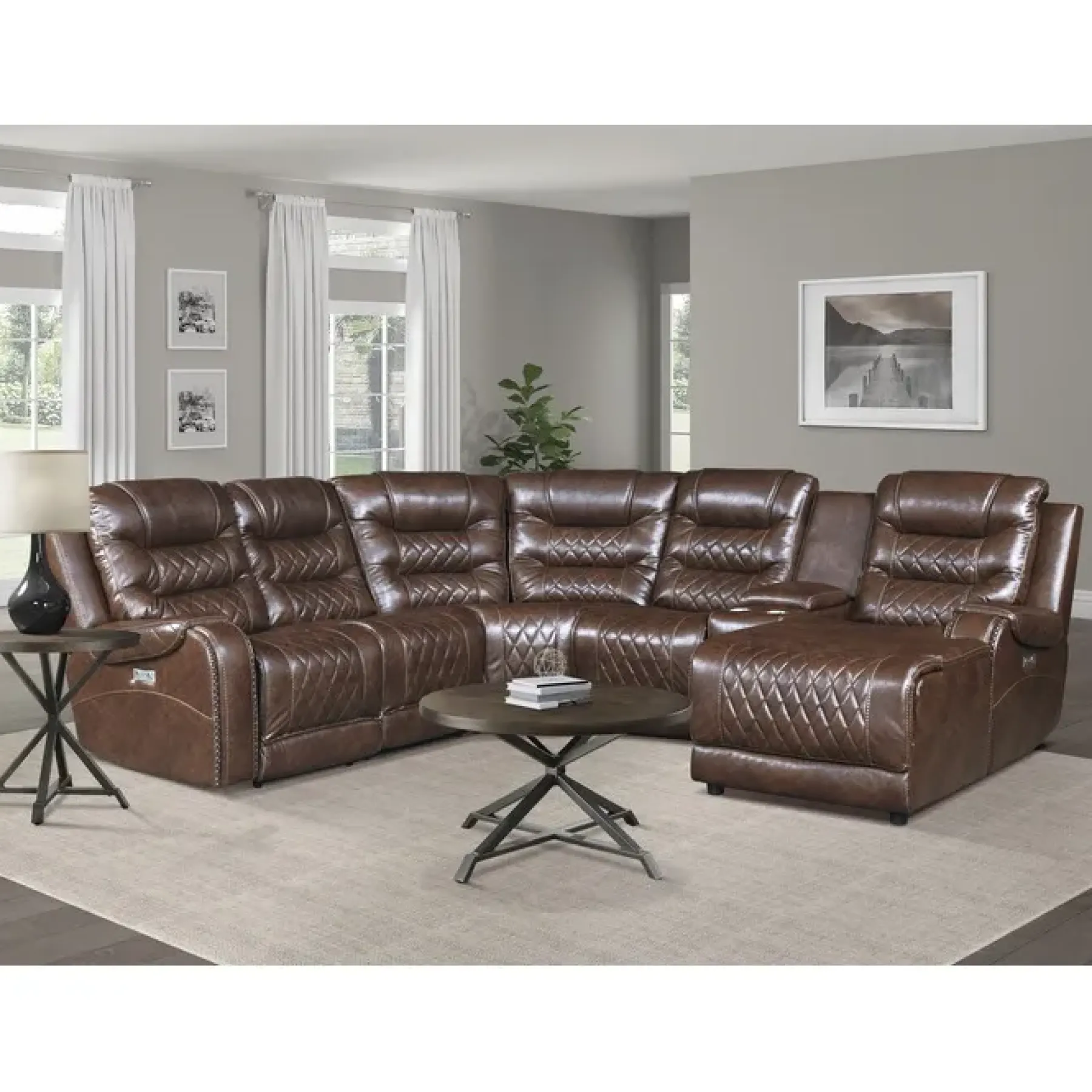 New American Furniture Galleries Putnam 6-Piece Sectional Sofa