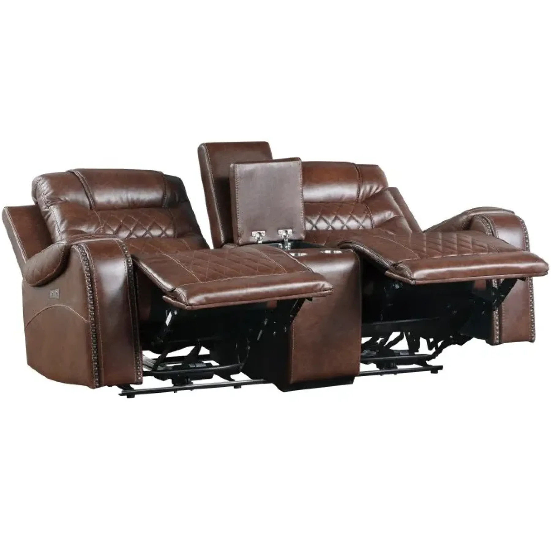Fashion American Furniture Galleries Putnam Power Double Reclining Loveseat