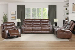 Fashion American Furniture Galleries Putnam Power Double Reclining Loveseat