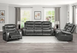 Hot American Furniture Galleries Putnam Power Double Reclining Sofa