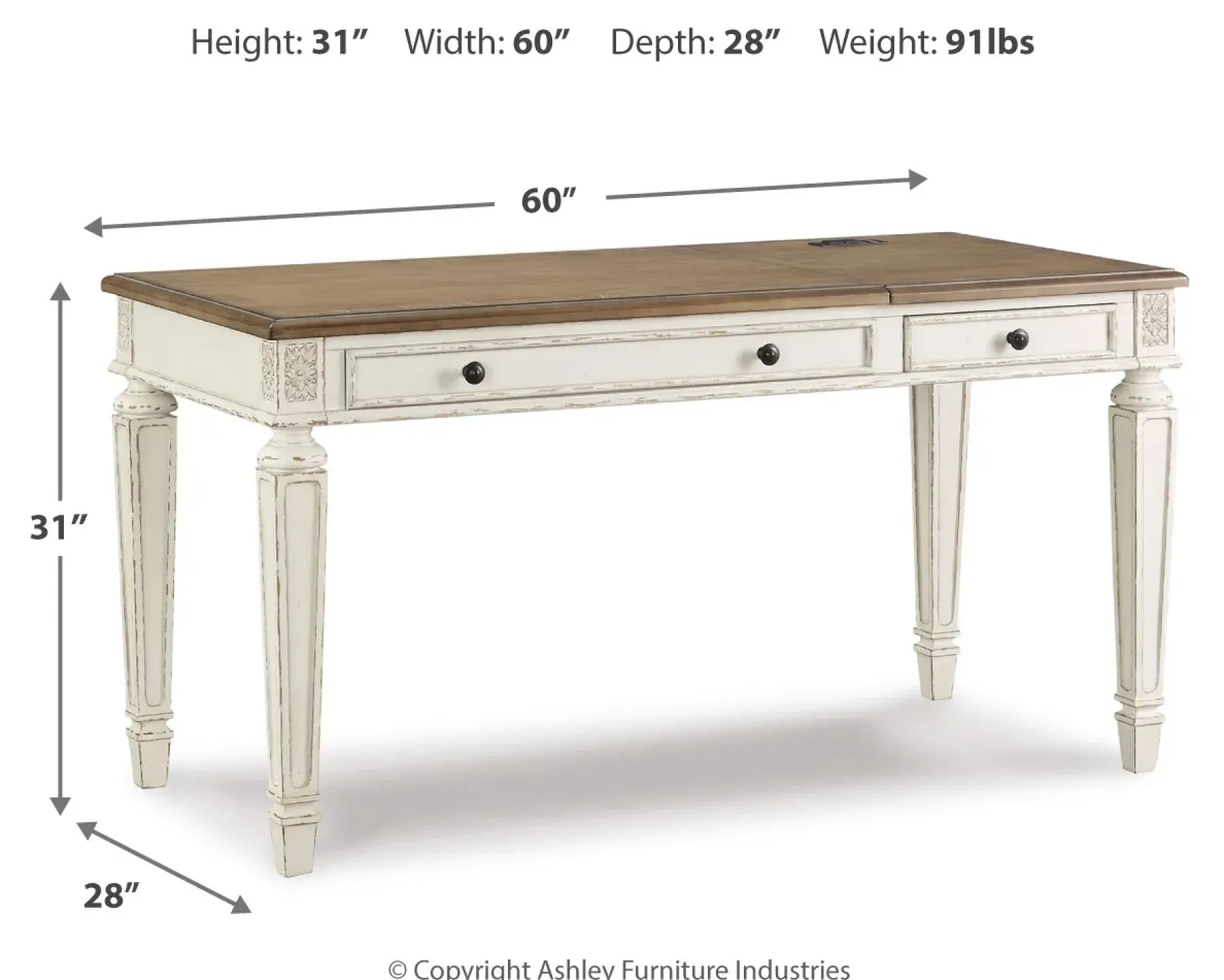 Best American Furniture Galleries Realyn Home Office Lift Top Desk