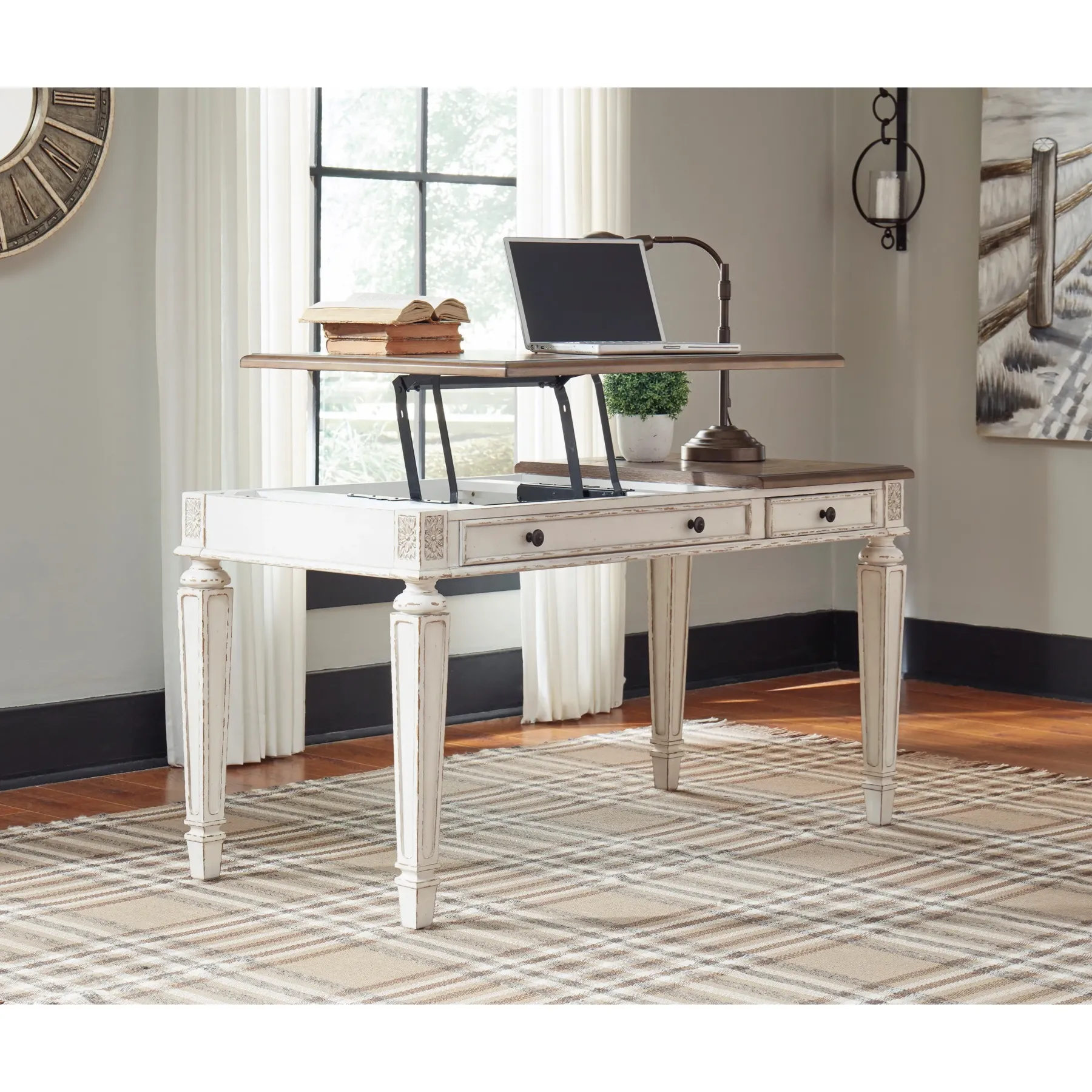 Best American Furniture Galleries Realyn Home Office Lift Top Desk