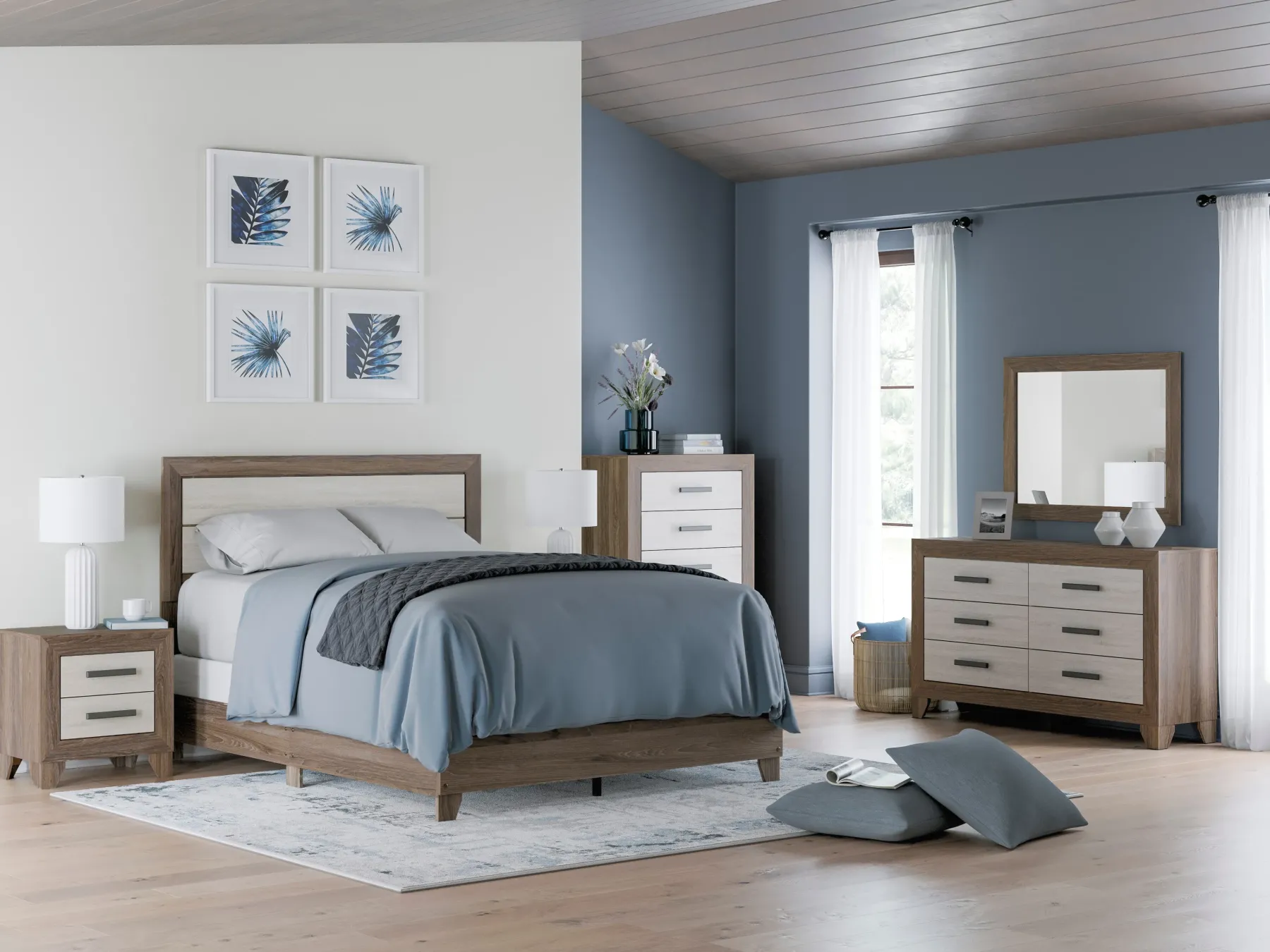 Sale American Furniture Galleries Sharnari 6-Piece Queen Panel Bed Set