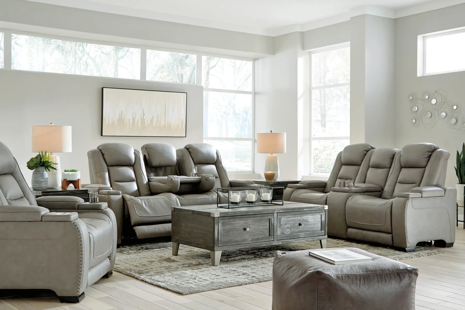 Outlet American Furniture Galleries The Man-Den 2-Piece Power Reclining Living Room Set