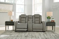 Fashion American Furniture Galleries The Man-Den Power Reclining Loveseat with Console
