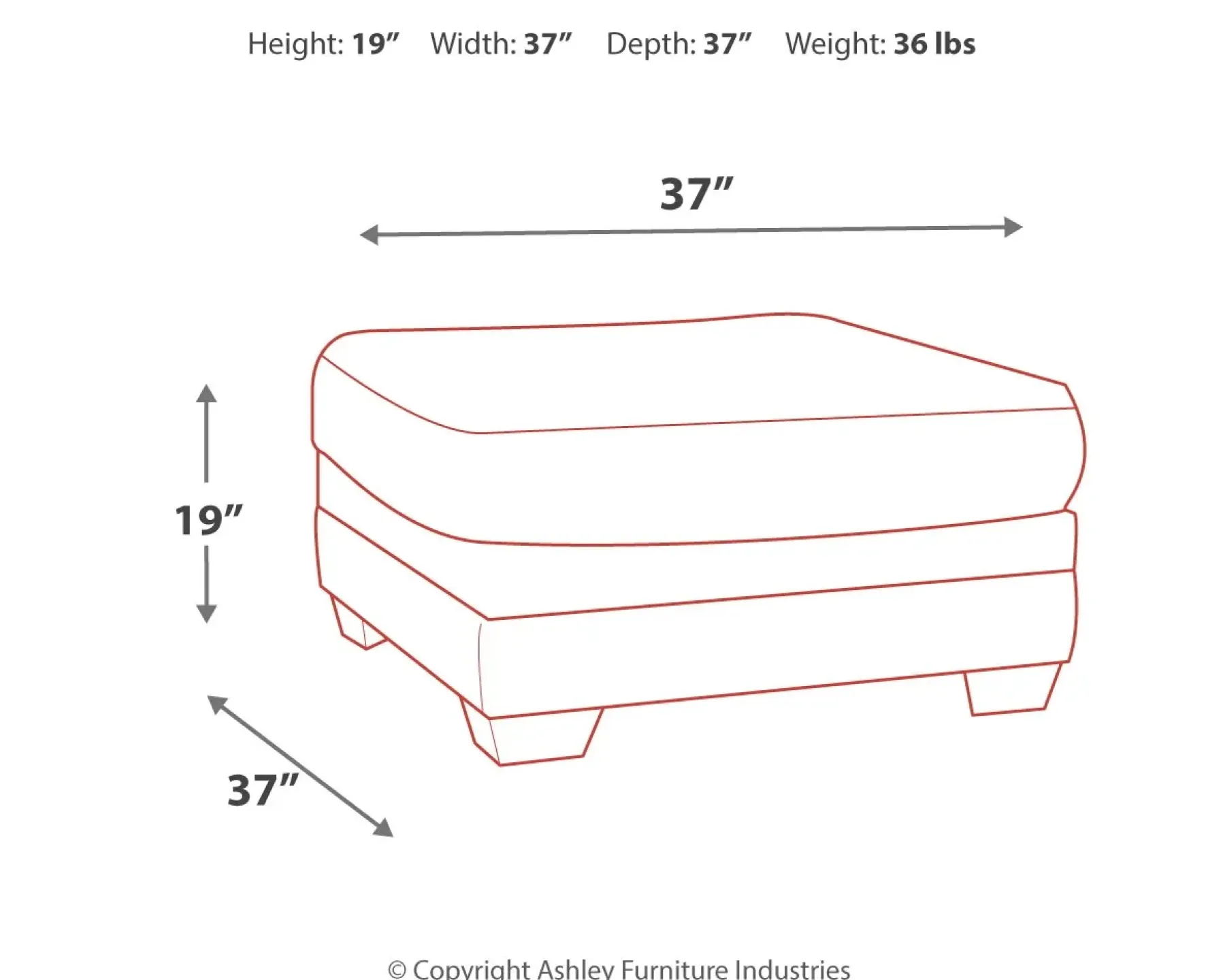 Fashion American Furniture Galleries Tracling Oversized Accent Ottoman