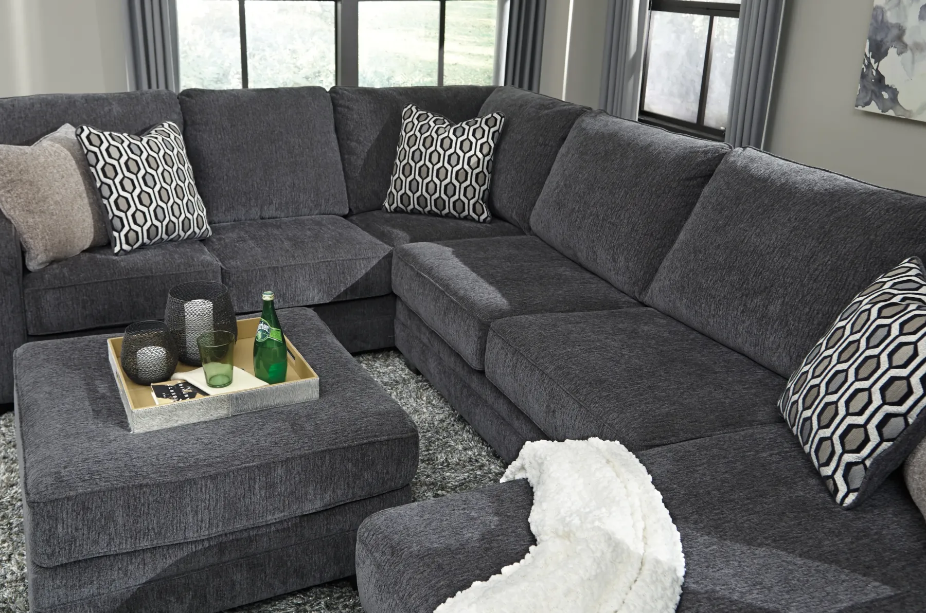 Fashion American Furniture Galleries Tracling Oversized Accent Ottoman