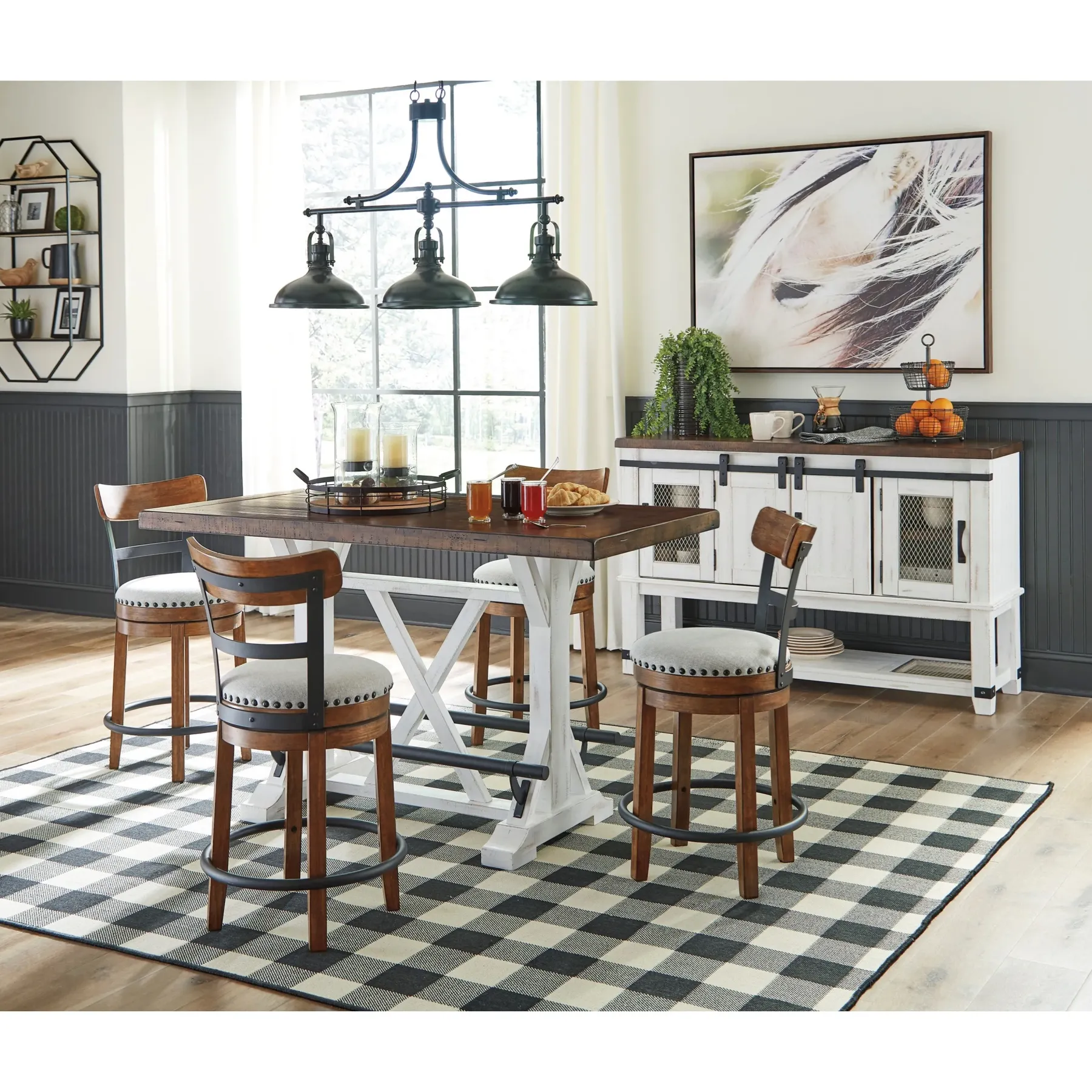 Clearance American Furniture Galleries Valebeck Counter Height Upholstered Swivel Barstool