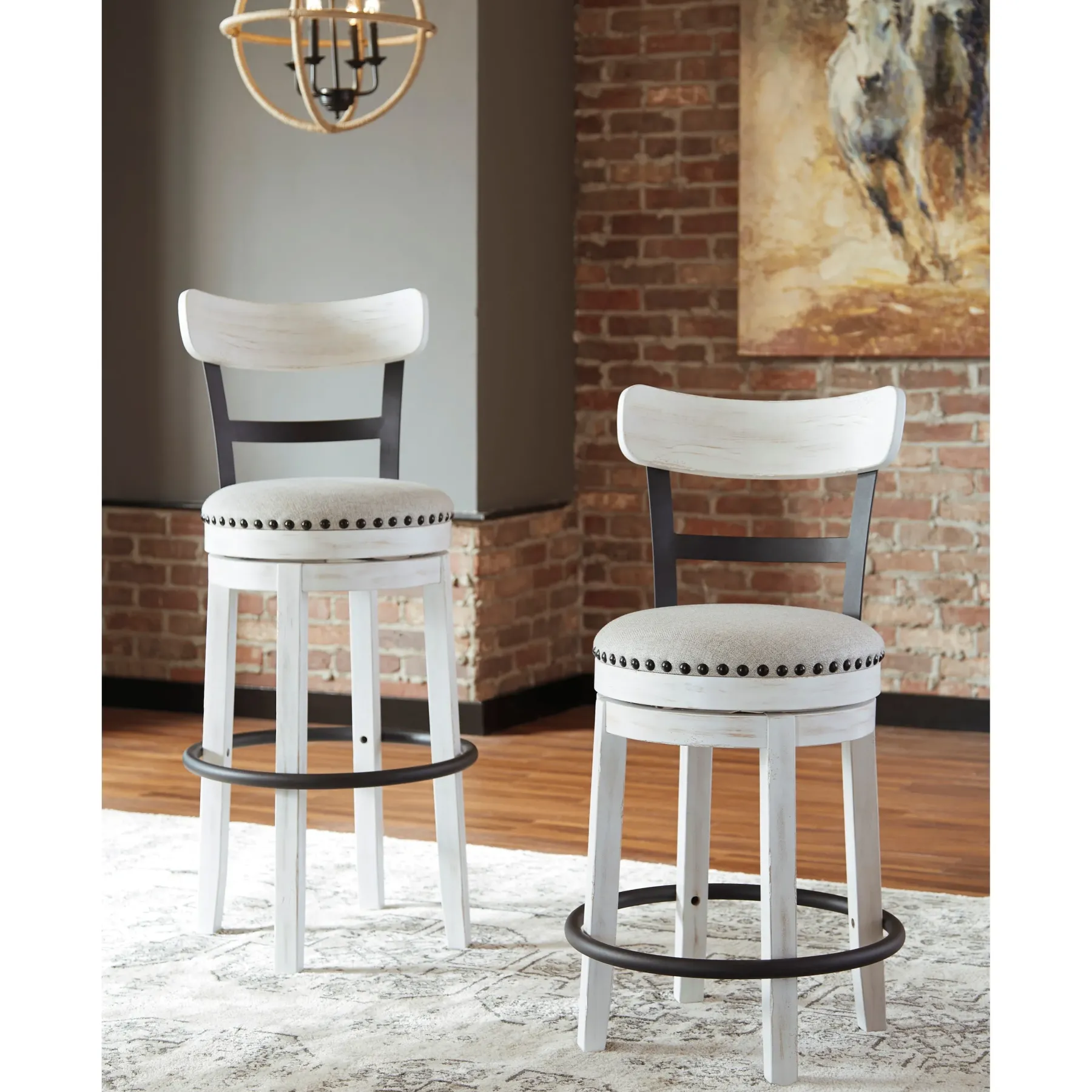 Clearance American Furniture Galleries Valebeck Tall Uph Swivel Barstool