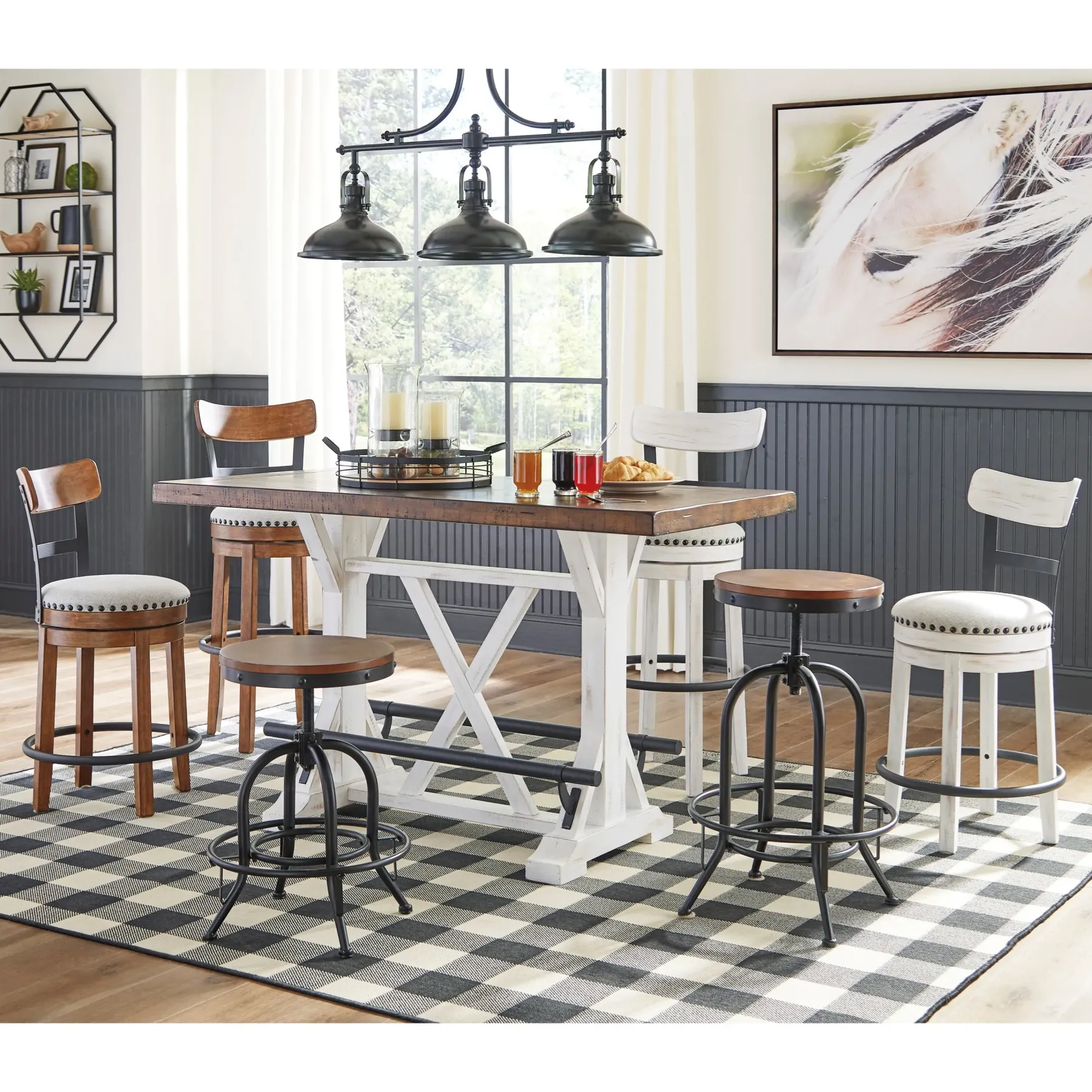 Best American Furniture Galleries Valebeck Upholstered Swivel Barstool