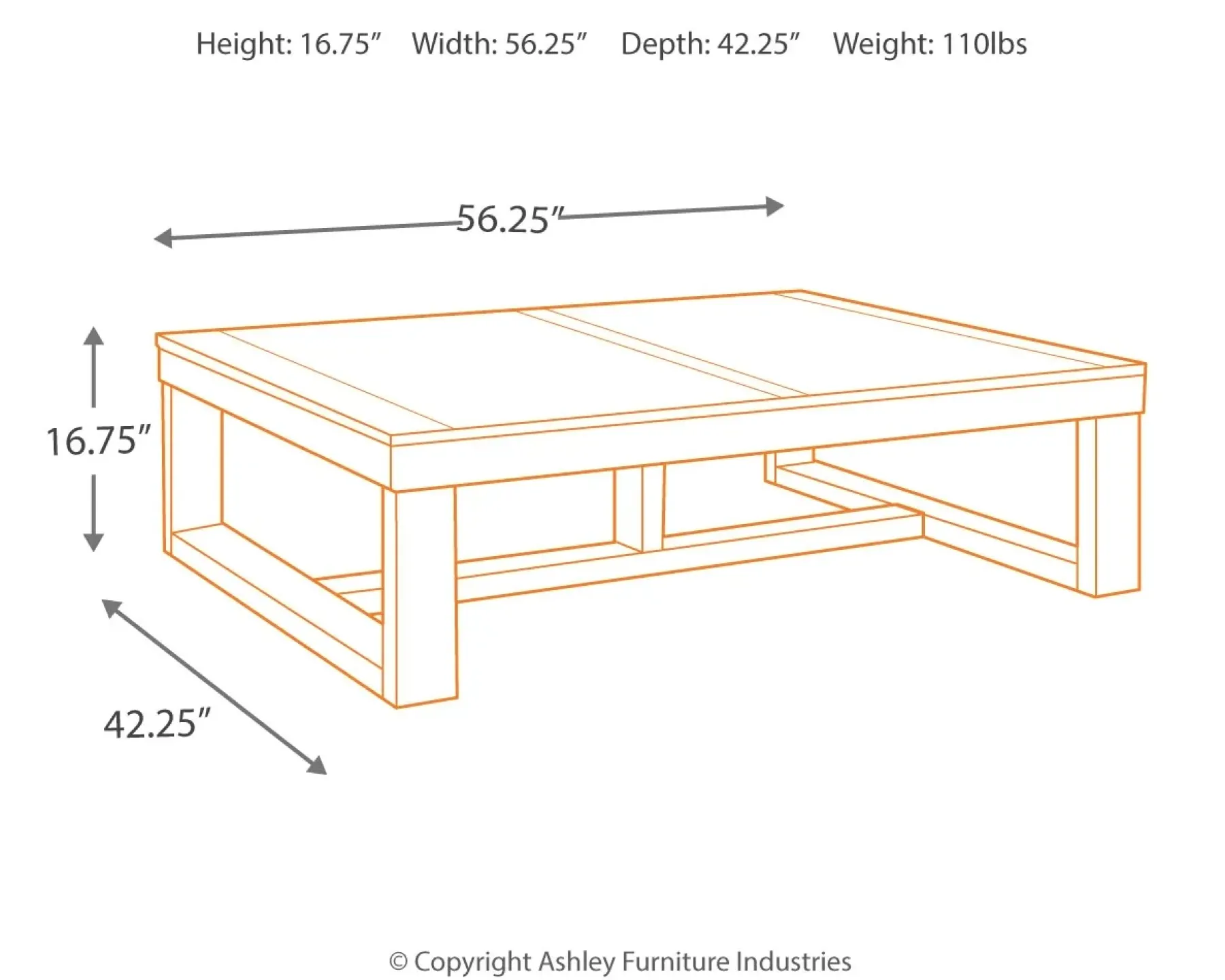 Discount American Furniture Galleries Watson Rectangular Coffee Table