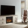 New American Furniture Galleries Willowton Costal Cottage 60" TV Stand w/ Fireplace