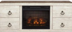 New American Furniture Galleries Willowton Costal Cottage 60" TV Stand w/ Fireplace